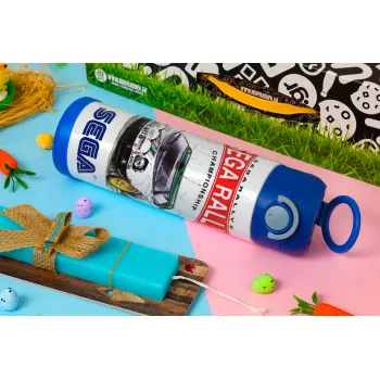 SEGA RALLY 2, Easter candle, Childrens hot water bottle, stainless steel, with safety straw, BLUE (500ml)