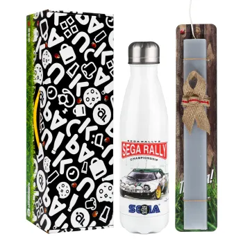 SEGA RALLY 2, Easter candle, metallic white thermos bottle (500ml) & aromatic flat candle (30cm) (GRAY)