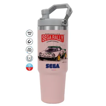 SEGA RALLY 2, ΡΟΖ χρώματος Θερμός Ανοξείδωτο 890ml (30oz) με χερούλι