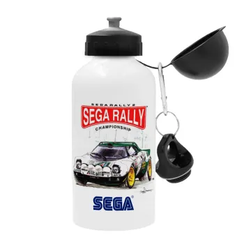 SEGA RALLY 2, Μεταλλικό παγούρι νερού, Λευκό, αλουμινίου 500ml
