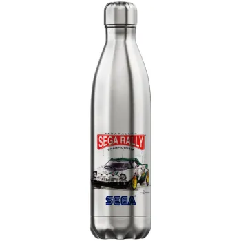 SEGA RALLY 2, Μεταλλικό παγούρι θερμός Inox (Stainless steel), διπλού τοιχώματος, 750ml