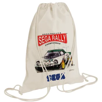 SEGA RALLY 2, Τσάντα πλάτης πουγκί GYMBAG natural (28x40cm)