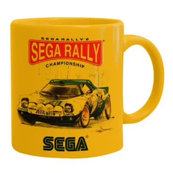 SEGA RALLY 2, Ceramic coffee mug yellow, 330ml