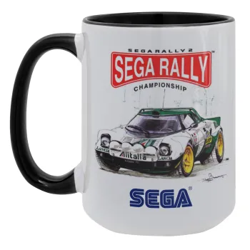 SEGA RALLY 2, Κούπα Mega 15oz, κεραμική Μαύρη, 450ml
