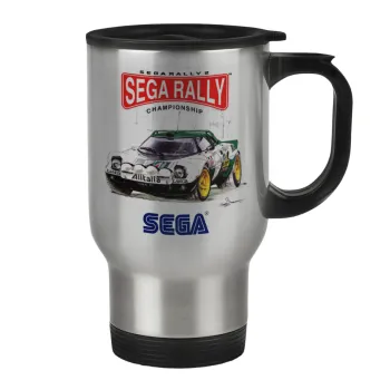 SEGA RALLY 2, Κούπα ταξιδιού ανοξείδωτη με καπάκι, διπλού τοιχώματος (θερμό) 450ml