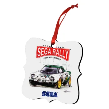 SEGA RALLY 2, Στολίδι Χριστουγεννιάτικο στολίδι polygon ξύλινο 7.5cm