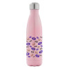Metal mug thermos Pink Iridiscent (Stainless steel), double wall, 500ml