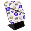 Quartz Wooden table clock with hands (10cm)