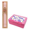 Easter Set, children's snack container PINK & scented flat Easter candle (30cm) (PINK)