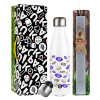 Easter candle, metallic white thermos bottle (500ml) & aromatic flat candle (30cm) (GRAY)