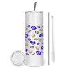 Tumbler stainless steel 600ml, with metal straw & cleaning brush