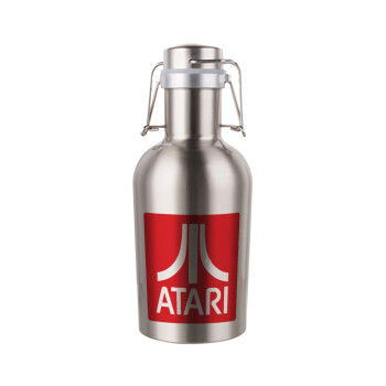 atari, Μεταλλικό παγούρι Inox (Stainless steel) με καπάκι ασφαλείας 1L