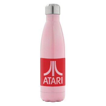 atari, Μεταλλικό παγούρι θερμός Ροζ Ιριδίζον (Stainless steel), διπλού τοιχώματος, 500ml