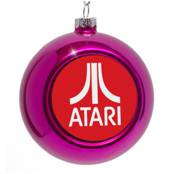 atari, Purple Christmas tree ornament bauble 8cm