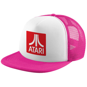 atari, Καπέλο Ενηλίκων Soft Trucker με Δίχτυ Pink/White (POLYESTER, ΕΝΗΛΙΚΩΝ, UNISEX, ONE SIZE)