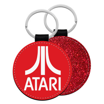 atari, Μπρελόκ Δερματίνη, στρογγυλό ΚΟΚΚΙΝΟ (5cm)