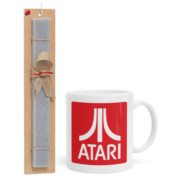 atari, Easter Set, Ceramic Cup (330ml) & Easter aromatic flat candle (30cm) (GRAY)