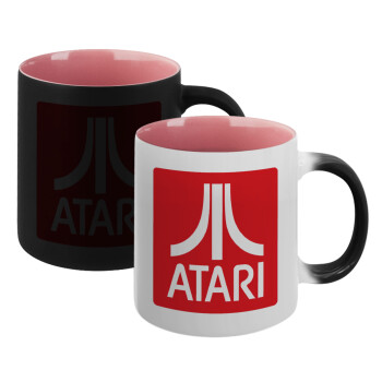 atari, Κούπα Μαγική εσωτερικό ΡΟΖ, κεραμική 330ml που αλλάζει χρώμα με το ζεστό ρόφημα