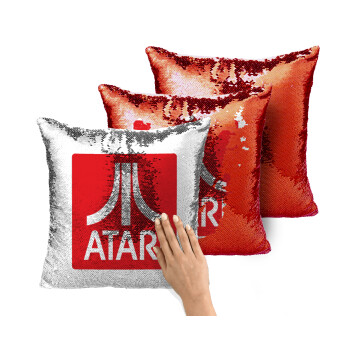 atari, Μαξιλάρι καναπέ Μαγικό Κόκκινο με πούλιες 40x40cm περιέχεται το γέμισμα