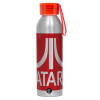Aluminum Sports Bottle 650ml – Silver with Red Cap and Silicone Strap