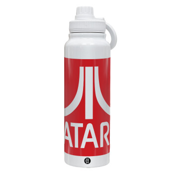 atari, 1L Stainless Steel Thermal Bottle with Phone Holder & Double Wall Insulation