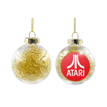 atari, Χριστουγεννιάτικη μπάλα δένδρου διάφανη με χρυσό γέμισμα 8cm