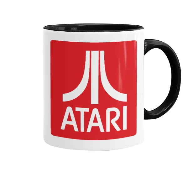 atari — Κούπα χρωματιστή μαύρη, κεραμική, 330ml