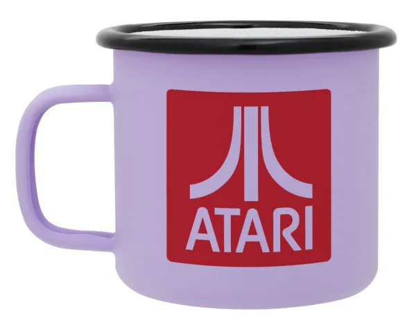 atari — Metal enamel mug, matte light pastel purple, 360ml