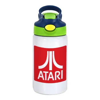 atari, Παιδικό παγούρι θερμό, ανοξείδωτο, με καλαμάκι ασφαλείας, πράσινο/μπλε (350ml)
