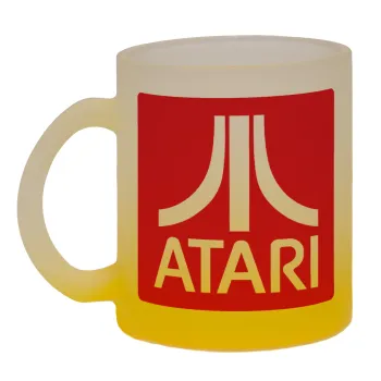 atari, Κούπα γυάλινη δίχρωμη με βάση το κίτρινο ματ, 330ml