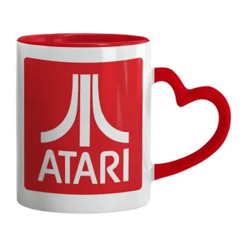 atari, Κούπα καρδιά χερούλι κόκκινη, κεραμική, 330ml