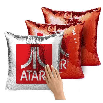 atari, Μαξιλάρι καναπέ Μαγικό Κόκκινο με πούλιες 40x40cm περιέχεται το γέμισμα