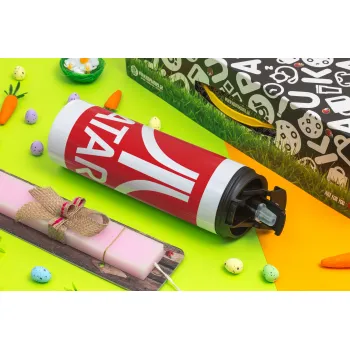 atari, Easter candle,Travel Tumbler 2 Lids, with metal straw & cleaning brush & aromatic flat candle (30cm) (PINK)