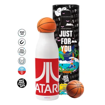 atari, Μπάλα μπάσκετ μεταλλικό παγούρι θερμός, διπλού τοιχώματος, 550ml