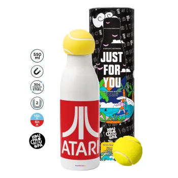 atari, Μπάλα τένις μεταλλικό παγούρι θερμός, διπλού τοιχώματος, 550ml
