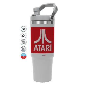 atari, ΓΚΡΙ χρώματος Θερμός Ανοξείδωτο 890ml (30oz) με χερούλι