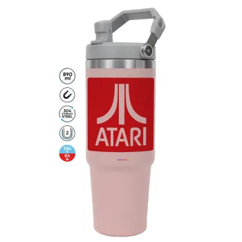 atari, ΡΟΖ χρώματος Θερμός Ανοξείδωτο 890ml (30oz) με χερούλι