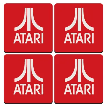 atari, ΣΕΤ 4 Σουβέρ ξύλινα τετράγωνα (9cm)