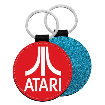 atari, Μπρελόκ Δερματίνη, στρογγυλό ΜΠΛΕ (5cm)