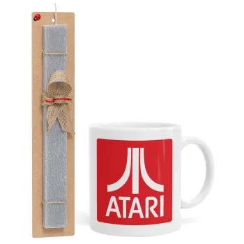 atari, Easter Set, Ceramic Cup (330ml) & Easter aromatic flat candle (30cm) (GRAY)