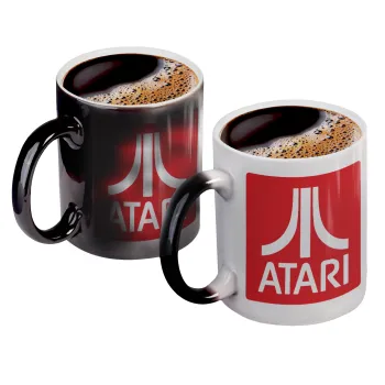 atari, Color changing magic Mug, ceramic, 330ml when adding hot liquid inside, the black colour desappears (1 pcs)