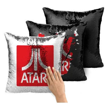 atari, Μαξιλάρι καναπέ Μαγικό Μαύρο με πούλιες 40x40cm περιέχεται το γέμισμα