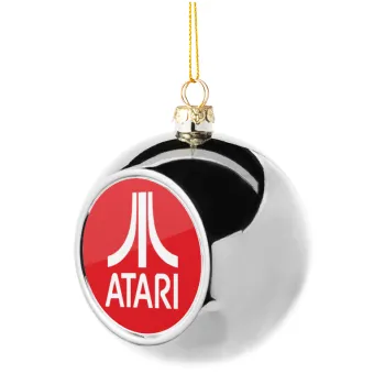 atari, Silver 8cm Christmas tree ball ornament