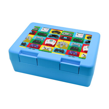 Gaming Controllers, Παιδικό δοχείο κολατσιού ΓΑΛΑΖΙΟ 185x128x65mm (BPA free πλαστικό)