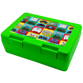 Gaming Controllers, Παιδικό δοχείο κολατσιού ΠΡΑΣΙΝΟ 185x128x65mm (BPA free πλαστικό)