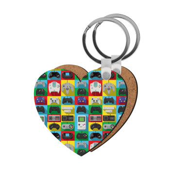 Gaming Controllers, Μπρελόκ Ξύλινο καρδιά MDF