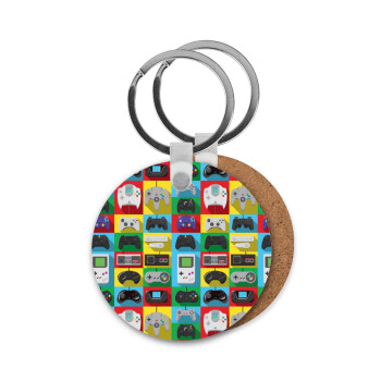 Gaming Controllers, Μπρελόκ Ξύλινο στρογγυλό MDF Φ5cm