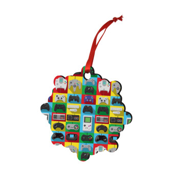 Gaming Controllers, Christmas ornament snowflake wooden 7.5cm