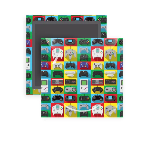 Gaming Controllers — Square fridge magnet, 5x5cm