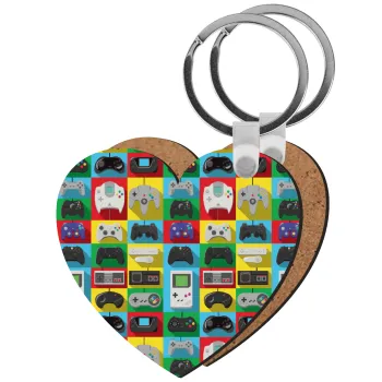 Gaming Controllers, Μπρελόκ Ξύλινο καρδιά MDF